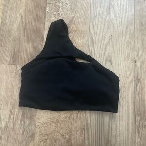 Alphalete Black One-Shoulder Bra